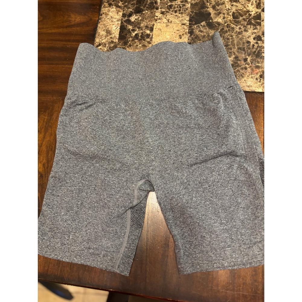 Unbranded Seamless Scrunch Butt Biker Shorts Heather Grey High Waist Large